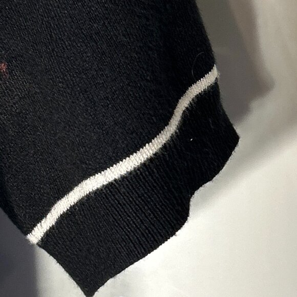 N New Day SZ L Black Viscose Polo Sweater Old Money Quiet Luxury Academia Staple - Picture 9 of 12